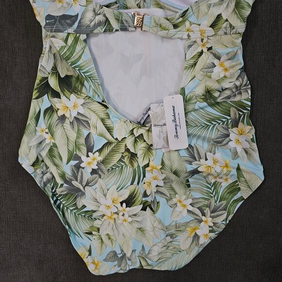Tommy Bahama Women's Multi Paradise Fronds High Neck One Piece Swimsuit Size 14 - Picture 13 of 16